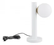 Lampy stojące - Lemir Lampa stołowa Ente BIA 1x60W biały matowy + patyna O2818 L1 BIA - miniaturka - grafika 1