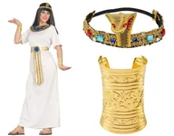 Dodatki do strojów karnawałowych - Zestaw Strój Kleopatra Nefretete M Opaska Bransoletki 3El Mk422 - miniaturka - grafika 1