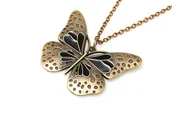 Wisiorki - Piękny Wisior Motyl Kolor Starego Złota - miniaturka - grafika 1