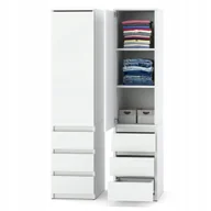 SZAFA 40CM BIAŁA GARDEROBA NA UBRANIA SZUFLADY PÓŁKI DRĄZEK MODUŁOWA