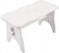 Taborety i hokery - Ryczka Biała Drewniana Mały Taboret 38X19X21 Cm - miniaturka - grafika 1