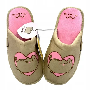 Pusheen Pluszowe Kapcie Beżowe Kotek rozmiar 38 - Kapcie damskie - miniaturka - grafika 1