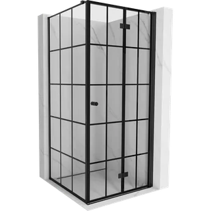 Mexen Mist-F T kabina prysznicowa składana prawa 120 x 120 cm, czarna kratka, czarna - 8A6T-120-120-70-77-P - Kabiny prysznicowe - miniaturka - grafika 1