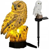 Lampy ogrodowe - LAMPA SOLARNA OGRODOWA DUŻA SOWA WBIJANA WODOODPORNA Z CZUJNIKIEM ZMIERZCHU - miniaturka - grafika 1