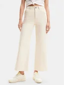 Spodnie damskie - Desigual Jeansy Denvere 24SWDD76 Écru Cropped Fit - miniaturka - grafika 1