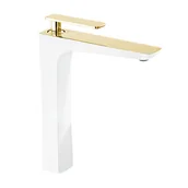 Baterie umywalkowe - Mexen Indus bateria umywalkowa wysoka, biała/złota - 744610-25 - miniaturka - grafika 1