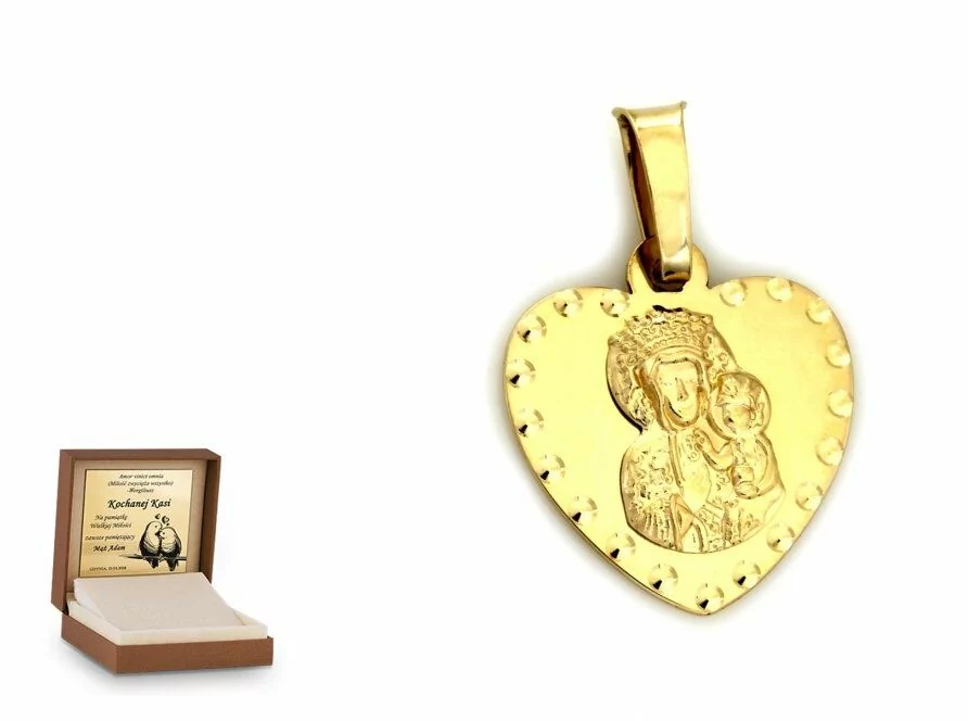 Ciesielscy Złota zawieszka 585 medalik serce prezent grawer CS-ZA_5969_C-0-585