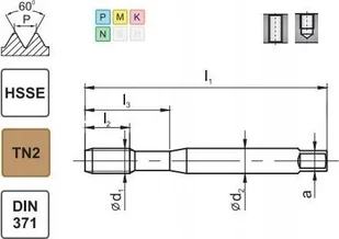 Fanar GWINTOWNIK M 6 DIN-371C 6H HSSE TN 800X - Gwintowniki - miniaturka - grafika 1