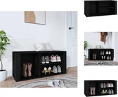 Szafki na buty - vidaXL Stojak na buty czarny 100x35x45 cm materiał drewnopochodny - Stojaki i szafki na buty - miniaturka - grafika 1