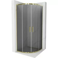 Kabiny prysznicowe - Mexen Rio kabina prysznicowa półokrągła 70x70 cm, grafit, złota - miniaturka - grafika 1