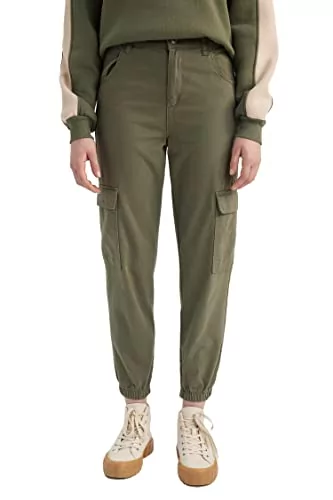 DeFacto Spodnie dresowe damskie, khaki, 36