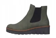 Botki damskie - RIEKER DAMSKIE BOTKI NA ZAMEK WSUWANE KHAKI 40 JŁA - miniaturka - grafika 1