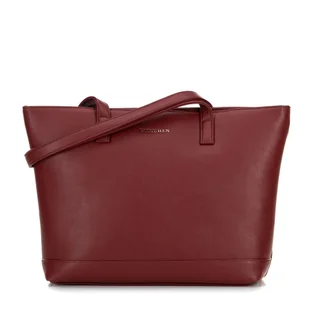 Damska torba na laptopa 15,6" z imitacji skóry bordowa - Torebki damskie - miniaturka - grafika 1