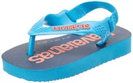 Buty dla dziewczynek - Havaianas Unisex Baby Logomania Turquoise klapki japonki, turkusowy, 24 EU - miniaturka - grafika 1