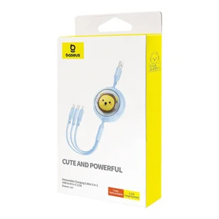 Kabel ładowania 3w1 Baseus USB do USB-C, USB-M, Lightning 3,5A, 1,1m (niebieski) - Kable - miniaturka - grafika 8