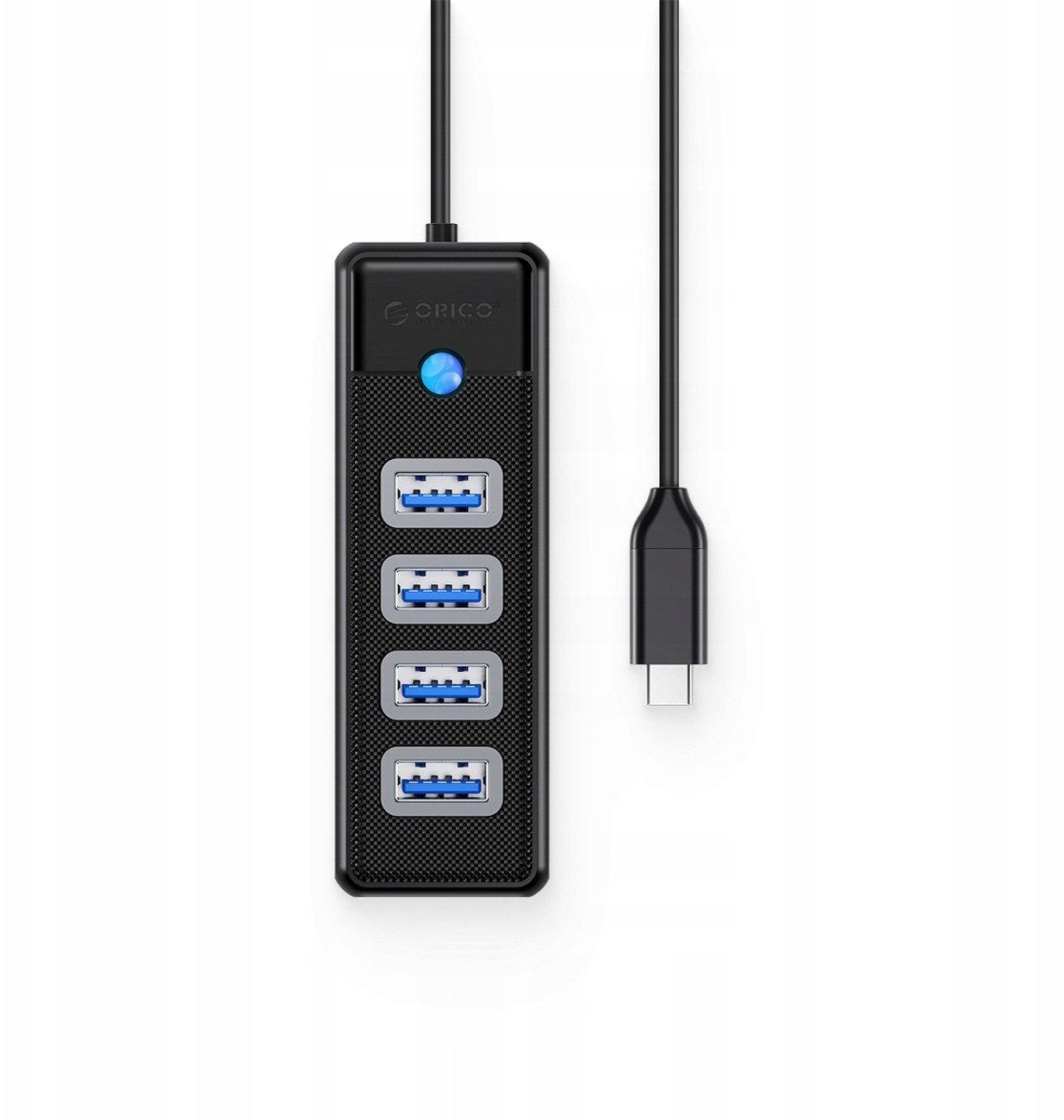 HUB USB Orico PW4U-C3 4-portowy USB-A 3.0 1m - czarny 6941788855205