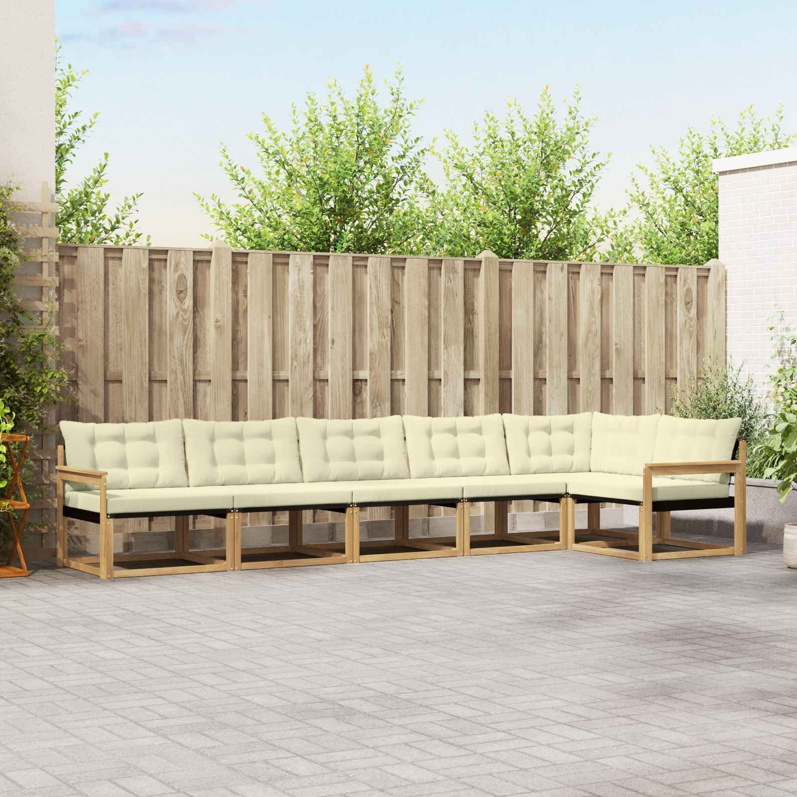 vidaXL Zestaw sof na zewnątrz z poduszką 6 pcs Biały i kremowy