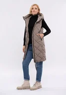 Kamizelki damskie - Długi bezrękawnik V-LEA - miniaturka - grafika 1