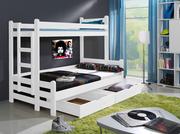 Łóżka dla dzieci i młodzieży - Łóżko piętrowe BULLOCK 200x120 białe trzyosobowe - miniaturka - grafika 1