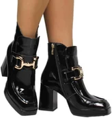 Botki damskie - Botki Eleganckie Simen 5646A N.Czarny Skóra Naturalna_TN - SIMEN - miniaturka - grafika 1