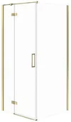 Kabiny prysznicowe - Cersanit Kabina PRYSZNICOWA NAROŻNA CITY ZŁOTA 80X80X195 LEWA SZKŁO TRANSPAREN - miniaturka - grafika 1