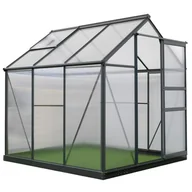 Szklarnie ogrodowe - Szklarnia ogrodowa 190x190 cm Westmann antracyt z fundamentem - miniaturka - grafika 1
