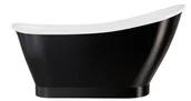 Wanny - Czarno-biała Besco Wanna wolnostojąca 160 syfon klik-klak czarny Gloria - miniaturka - grafika 1