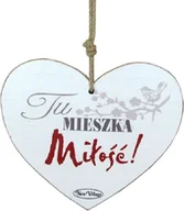 Dewocjonalia - Tabliczka drewniana - Tu mieszka Miłość! - serce - miniaturka - grafika 1