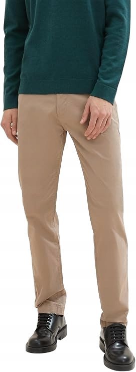 TOM TAILOR BEŻOWE SPODNIE CASUAL PROSTE NA CO DZIEŃ 30/34 JPA