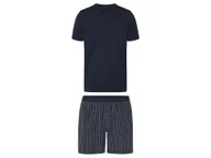 Piżamy męskie - esmara Men Piżama męska z bawełny (Granatowy/niebieski/w paski, S (44/46)) - miniaturka - grafika 1