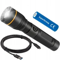 Latarki - Latarka taktyczna LED XHP50 20W LED Akumulatorowa USB Zoom 5 funkcji - miniaturka - grafika 1