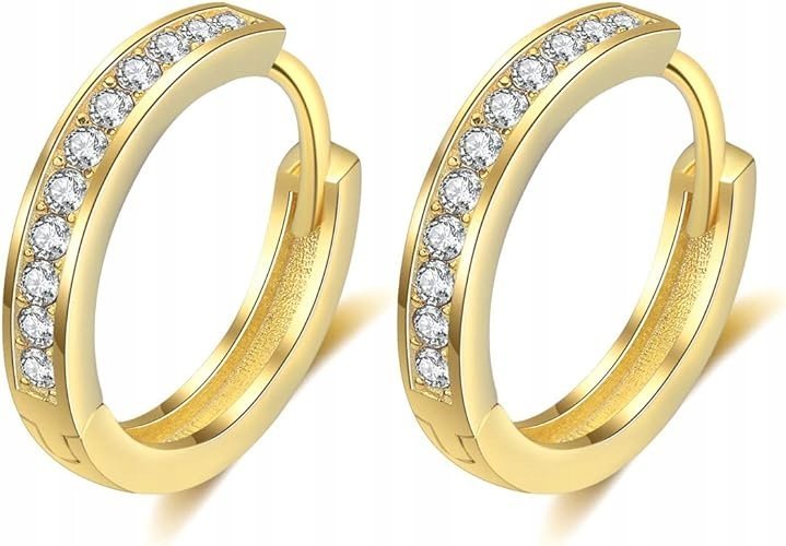 Kolczyki damskie okrągłe pozłacane