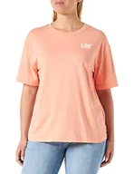 Koszulki i topy damskie - Lee Damska koszulka Relaxed Crew T-Shirt, Bright Coral, M - miniaturka - grafika 1