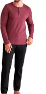 Piżamy męskie - Piżama męska Dn-nightwear PMB.5238 bordowa - miniaturka - grafika 1