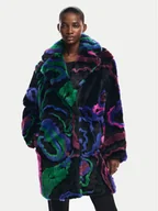 Płaszcze damskie - Desigual Futro Lublin 24WWEWBT Kolorowy Oversize - miniaturka - grafika 1