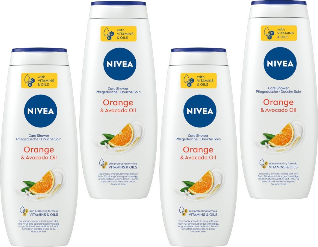 NIVEA ORANGE & AVOCADO OIL Żel pod prysznic pielęgnujący damski 500ml x4