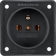 Gniazdka elektryczne - Hager Polo Integro Flow Gniazdo pojedyncze z/u czarny mat 09618505 09618505 - miniaturka - grafika 1