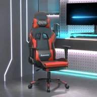 Fotele gamingowe - Lumarko Masujący fotel gamingowy z podnóżkiem czarno-czerwony - miniaturka - grafika 1