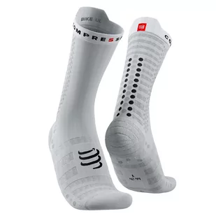 COMPRESSPORT Skarpetki rowerowe ProRacing Socks V4 ULTRALIGHT BIKE white/black - Skarpetki kolarskie - miniaturka - grafika 1