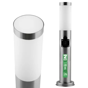 Lampa Ogrodowa Zewnętrzna E27 INOX SŁUPEK 65cm z Gniazdem 230V Lilium Lumiled - Lampy ogrodowe Lampa Ogrodowa Zewnętrzna E27 INOX SŁUPEK 65cm z Gniazdem 230V Lilium Lumiled - Lampy ogrodowe - miniaturka - grafika 1