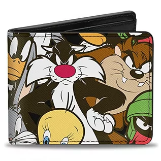 Portfele - Buckle-Down Męski portfel Bifold Wallet Looney Tunes akcesoria podróżne, portfel bi-fold, wielokolorowy, 10,1 cm x 8,89 cm, wielokolorowa - grafika 1