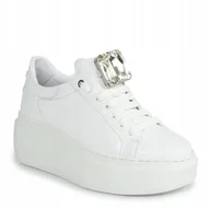 Sneakersy damskie - Carinii B9836-L46 białe sneakersy damskie sportowe platforma modne r.37 - miniaturka - grafika 1