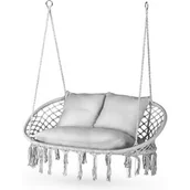 Fotele ogrodowe wiszące - Huśtawka wisząca podwójna Boho z poduszkami Outtec - miniaturka - grafika 1