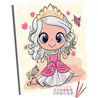 Malowanie po numerach - Zestaw do Malowania po Numerach Dla Dzieci 20x20 cm, Różowa Księżniczka - miniaturka - grafika 1