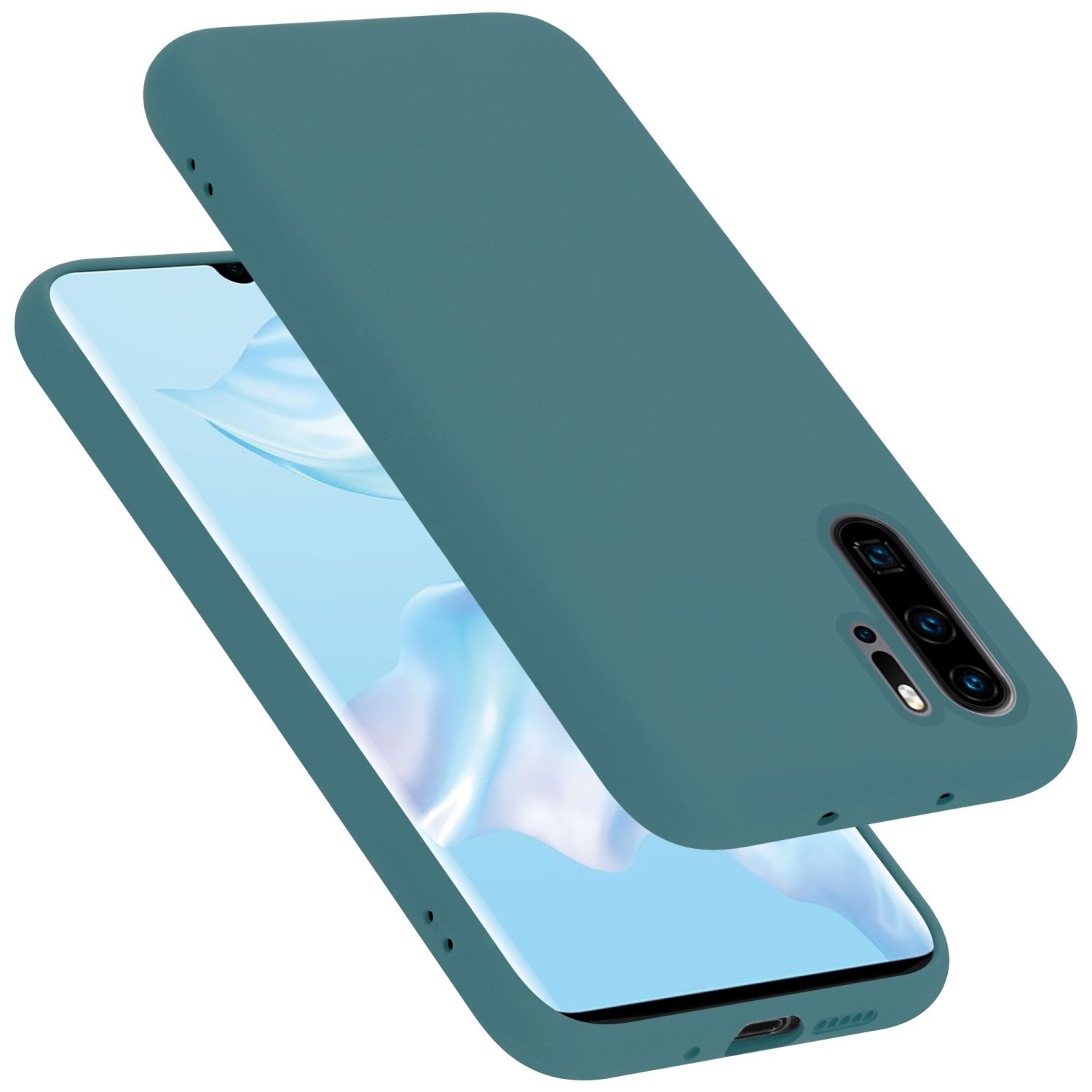 Etui Cadorabo kompatybilne z Huawei P30 PRO w kolorze Liquid GREEN - Etui na telefon wykonane z elastycznego silikonu TPU - Silikonowe etui Ultra Slim Soft Back Cover Case Bumper