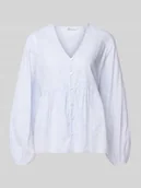 Bluzki damskie - Bluzka z długim rękawem w kroju relaxed fit z czystej bawełny Model 'NORA' - miniaturka - grafika 1