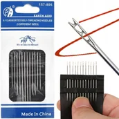 Pasmanteria - Igły Samonawlekające Ręczne Zestaw 12 Szt Komplet Do Szycia Rozmiary - miniaturka - grafika 1