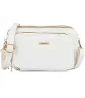 Torebki damskie - Mała prostokątna mini torebka kopertówka 3 komory 2 paski - miniaturka - grafika 1