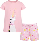 Piżamy dla dziewczynek - Piżama z krótkim rękawem dla dziewczynki, z jednorożcem, różowa 3-8 lat - miniaturka - grafika 1