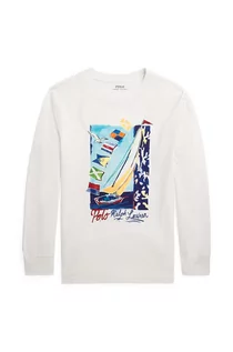 Bluzki dla chłopców - Polo Ralph Lauren longsleeve bawełniany dziecięcy kolor biały z nadrukiem - grafika 1